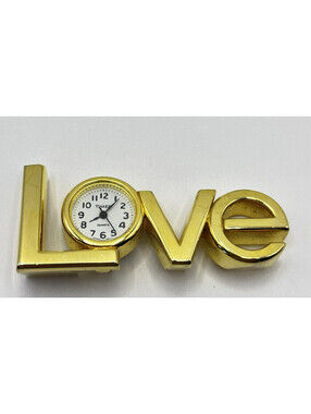 Timex Vintage RETRO Mini Love Novelty Gold Tone Clock Functions 3163.2